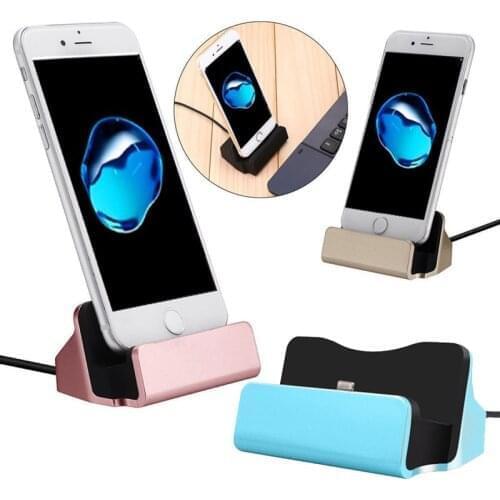 Phone Charging Dock Station USB Data Cable For iPhone Huawei Xiaomi LG Samsung Micro-USB/Type-C/IOS Desktop Docking Charger