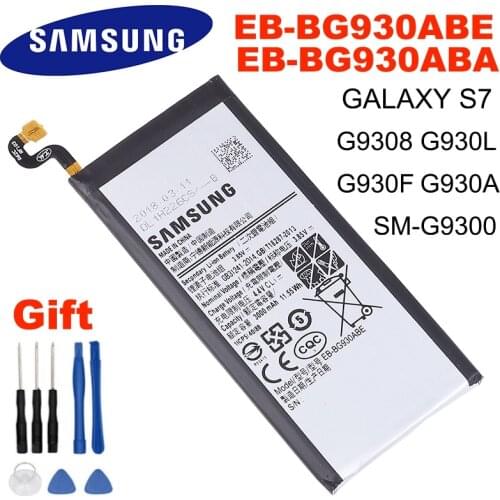 EB-BG930ABE EB-BG930ABA Original Battery For Samsung GALAXY S7 SM-G9300 G930F G930A G930L G930V G9308 G930L G930P 3000mAh
