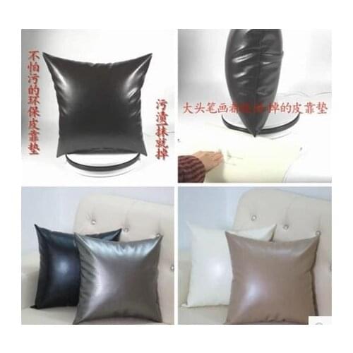 Eco-friendly smooth PU leather cushion cover pu pillow case sofa decoration living room cover for cushion pillow cover