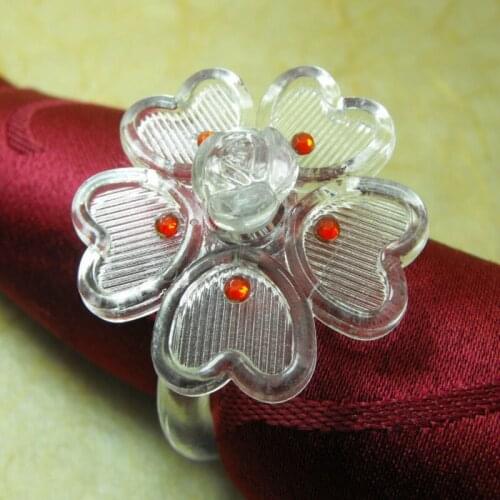 Crystal heart napkin ring, wedding napkin holder