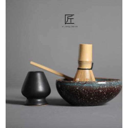 Matcha Holder Matcha Tea Stirrer Matcha Tea Sets Japanese Traditional Matcha Giftset Bamboo Matcha Whisk Scoop Ceremic AQA