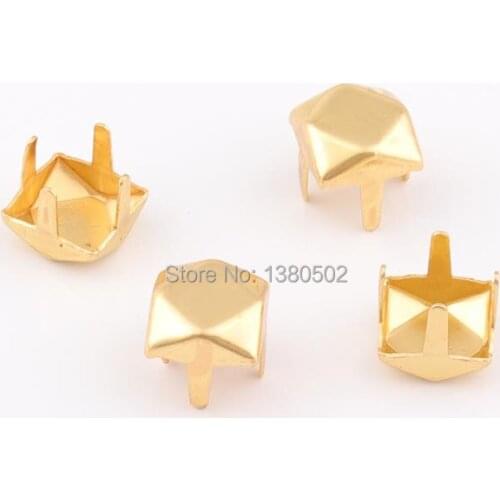 100pcs /lot metal gold color Studs Nailheads Rivet Spike Bag Leather Craft garment rivets