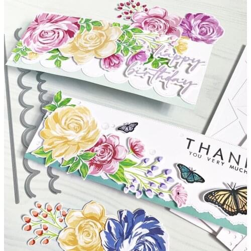 Mmao Crafts Metal Steel Cutting Dies New 6Pcs Lace wavy edges Stencil For DIY Scrapbooking Paper/photo Cards Embossing Dies