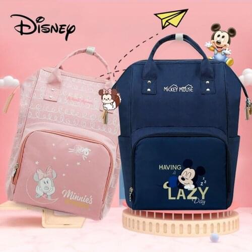 Disney Minnie Mickey USB Mummy Diaper Bags Maternity Baby Bag Multifunction Large Capacity Mummy Diaper Bags Travel Mother Bag