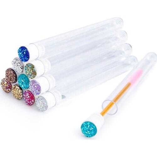 Reusable Eyelash Brush Tube Wholesale Eyebrow Extension Scrub Portable Lash Applicator Mascara Wands Tool Makeup Instrument