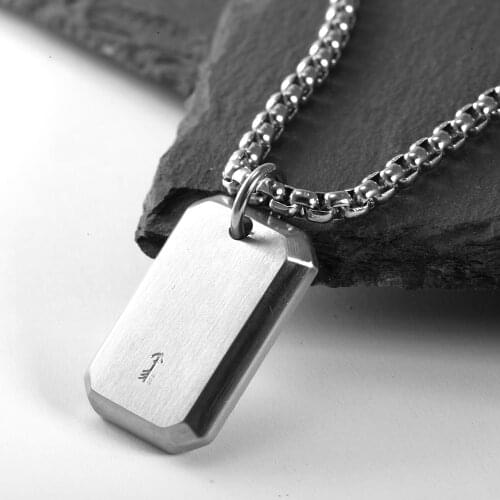Stainless steel men Necklace nameplate Simple Long Chain pendant 316 l stainless steel Necklace jewelry Gifts jewelry 2020