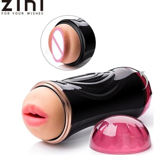 ZINI Two-Way Use Male Masturbation Cup Handsfree Sex Toys Man Blowjob Stroker Deep Throat Sucker Pussyfoot Masturbator