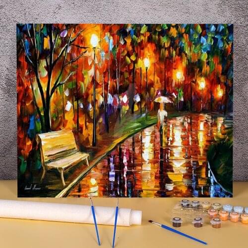 On The Way Home Coloring By Numbers Painting Package Acrylic Paints 40*50 Painting On Canvas Home Decoration Crafts Drawing