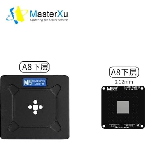 MaterXu MaAnt Reball Kit For iPhone CPU A8/A9/A10/A11/A12/A13/A14 Planting Tin Position Plate+BGA IC Mesh Stencil