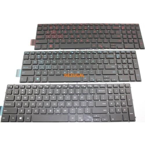 New US laptop keyboard for Dell G3 15 3579 3779 G5 15 5587 G7 15 7588 keyboard layout blue/red Backlit
