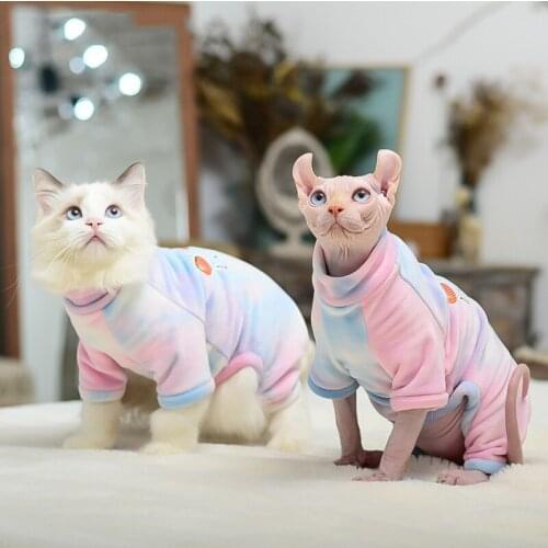 Dog Cat Clothes Winter Warm Pet Cats Soft Hoodies Sweater Sphynx Cat Clothing Outfit Cute Pet Costumes Chihuahua For Small Dogs