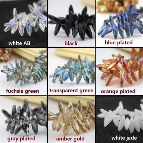 Wholesale 10pcs/lot Faceted Oval Crystal Spacer Loose Pendant Charms Beads 7*22mm Glass Crystal DIY Beads 10 Colors to Pick