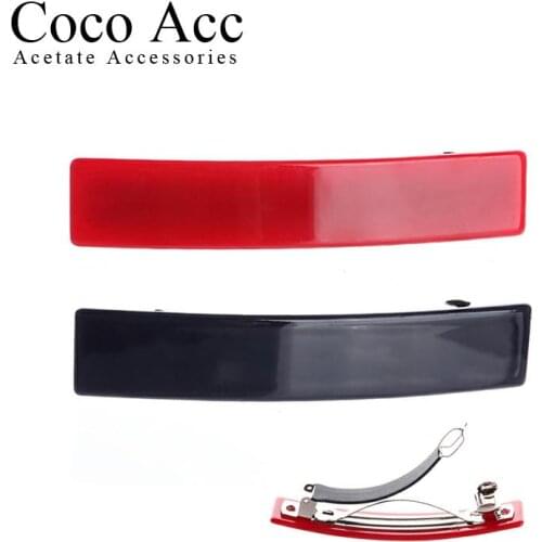 Wholesale fashion red Navy Blue rectangle hair barrettes for long thick hair