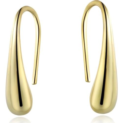 Factory price wholesale Beautiful Girl Lady yellow Gold color drop earrings high quality fashion classic jewelry antiallergic