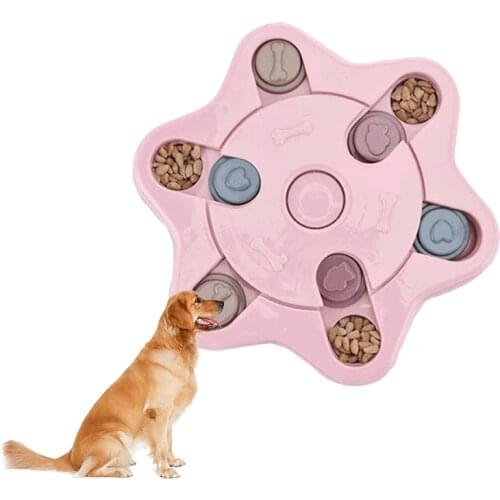 Dog Puzzle Pet Bowl IQ Interactive Slow Eating Feeding Food Bowls Portable Puppy Feeder Choke Container