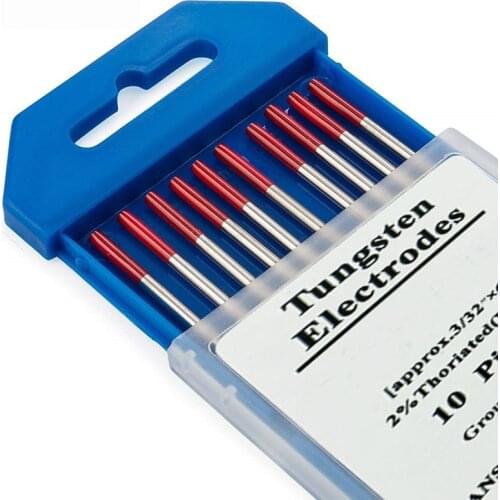 10 x Industrial Red Tip 2% Thoriated Welding Tungsten Electrode 175mm 150mm WT20