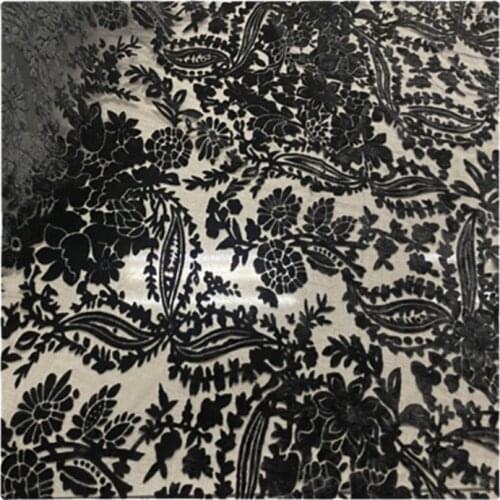 Width 55'' High End Comfortable Perspective Jacquard Velvet Fabric By The Yard For Dress Cheongsam Material