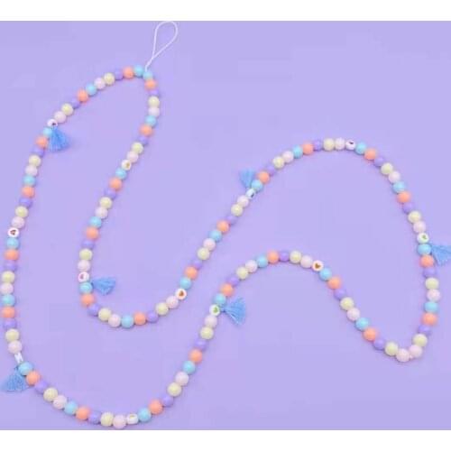 Lanyard String Short Grip Lanyard Mobile Phone Strap for USB Flash Drive Chain ID Badge Holder Long Beads Necklace