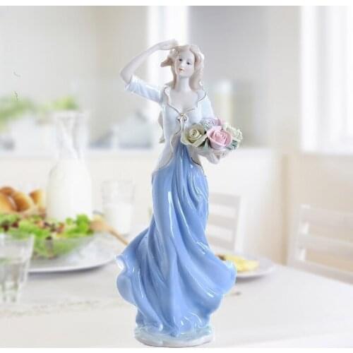 Nordic home decor European pastoral character ladies decorative ornaments modern minimalist living room ceramic ornaments