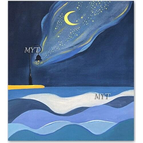 Modern Kids' Room Decorative Item Canvas Cartoon Planets Picture Oil Painting Handmade No Frame Abstract Wall Art For Gift