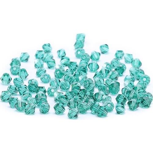 Dark Green 100pc 4mm Austria Crystal Bicone Beads 5301 Loose Spacer Beads Bracelet Jewelry Making DIY S-7