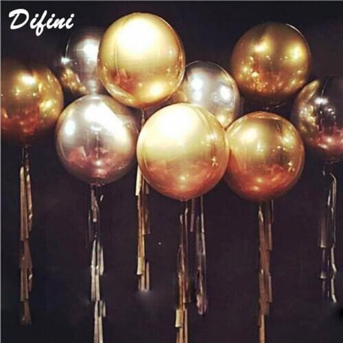 Birthday Party Decorations 18inch 4D Aluminium Foil Balloons Wedding Decor Round shape Mirror balloons