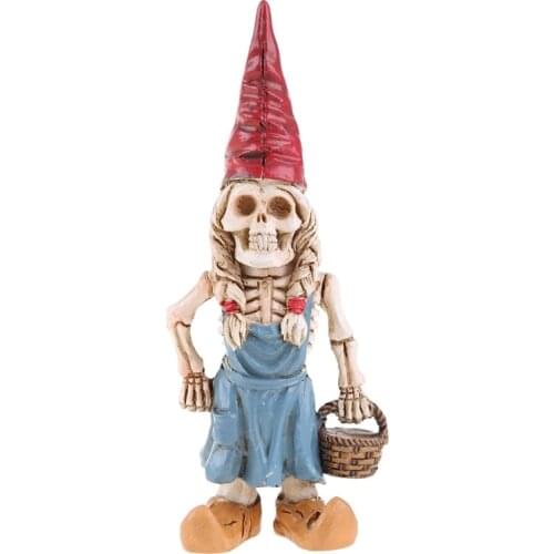 Halloween Decorations Skeleton Gnome Garden Statue Dog Skull Bones Horror Figurines for Outdoor Yard Home Decor