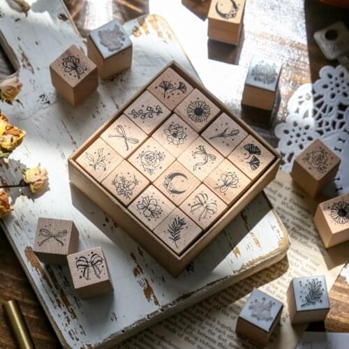 Vintage English Poetry Plants Prince Planet Decoration Stamp Set DIY wooden rubber stamps for scrapbooking standard stamp