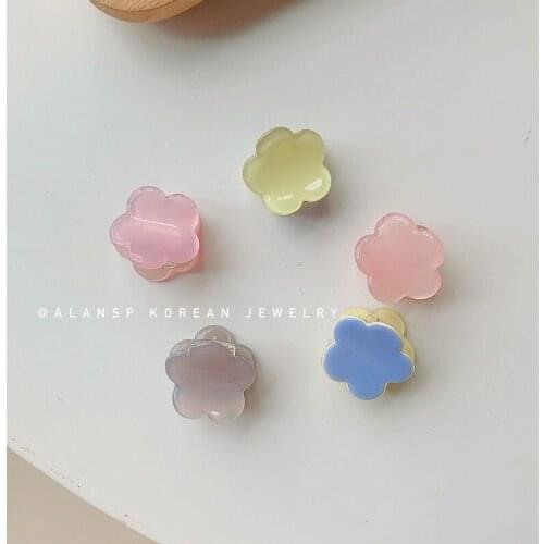 Korean girl jelly solid color love hair clip small top clip broken hair clip sweet and delicate leopard print small hair clip