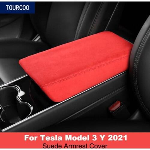 Car Styling Interior Center Console Armrest Protective Cover for Tesla Model 3 Y 2021