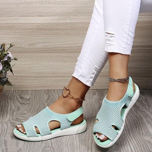 Women Sandals Breathable Comfort Shopping Ladies Walking Shoes Wedge Heels Summer Platform Sandal Shoes Mujer Plus size 45