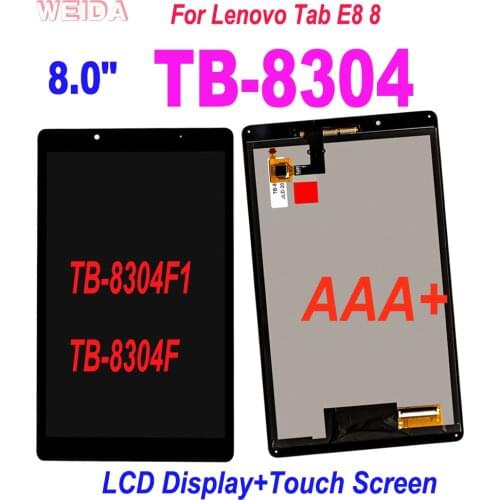 AAA+ 8" LCD For Lenovo Tab E8 8 TB 8304 TB-8304 TB-8304F1 TB-8304F LCD Display Touch Screen Digitizer Glass Assembly Replacement