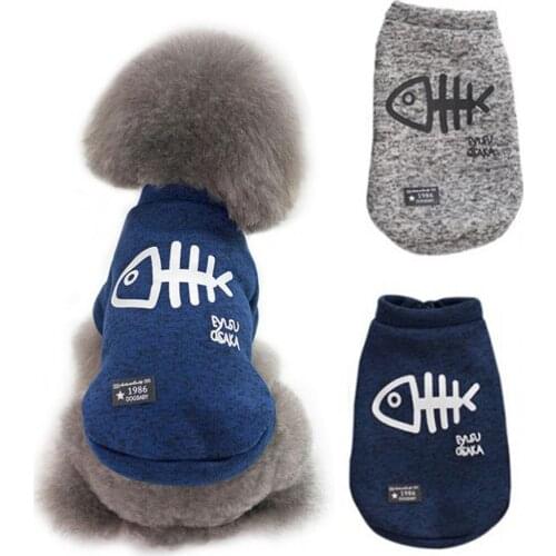 Fish Bone Cat Dog Clothes Winter Warm Cats Dogs Jacket Coat Puppy Christmas Costume Hoodie Suitable For Small Medium Sized Puppy