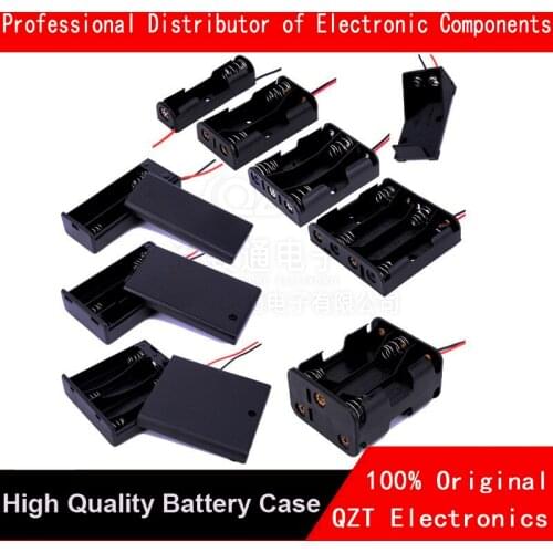 1Pcs AAA Battery Holder Case Box With Leads With ON/OFF Switch Cover 2 3 4 Slot Standard Battery Container Drop Shipping