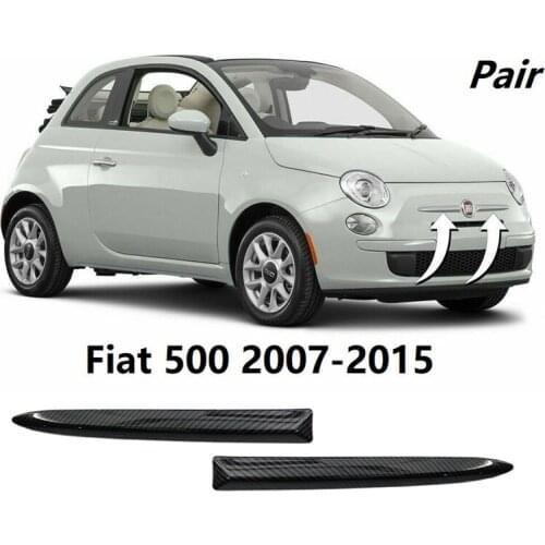 2X Carbon Fiber Style Car Front Bumper Upper Trim Moulding Styling Mouldings for Fiat 500 2007-2015 735455041 73545502