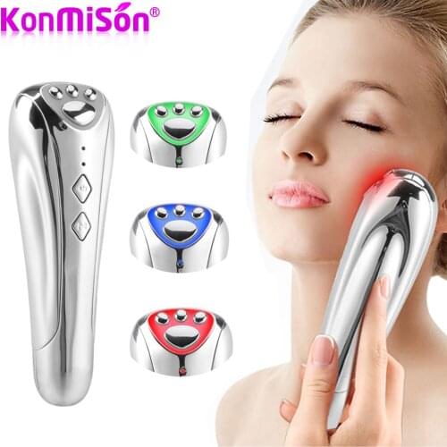 4 in 1 EMS RF Radio Frequency LED Vibration Photon Skin Care Beauty Device Face Lifting Wrinkles Removal Facial Massager