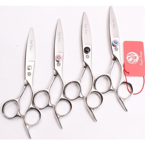 6'' 17cm Purple Dragon JP 440C Barber Scissors Willow Leaf Shape Cutting Shears Normal Scissors Professional Hair Scissors Z1022