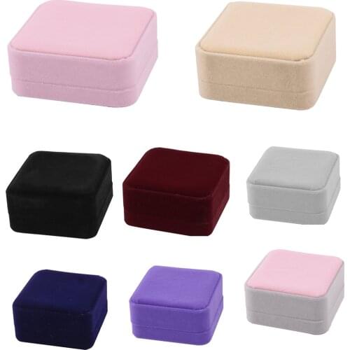 Velvet Deluxe Elegant Square Design Jewelry Organizer Bracelet Jewelry Gift Storage Holder Box Chain Case Display Gift Box
