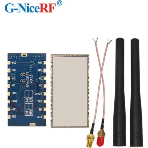 Free shipping- 2pcslot 500mW 3km long distance range 433MHz OOK/GFSK/ FSK Transceiver RF4432F27