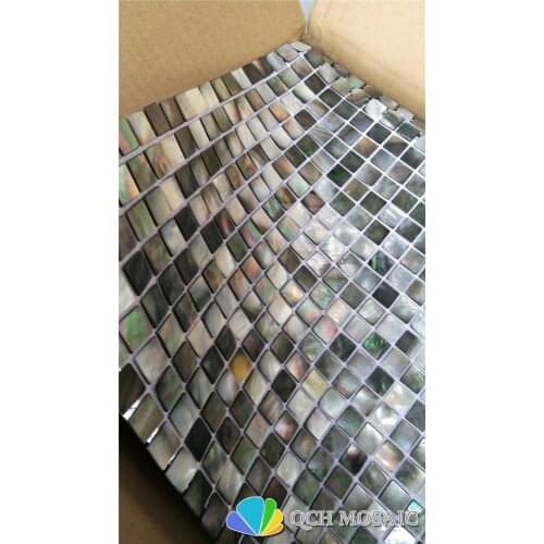 Black mother of pearl mosaic tile for kitchen backsplash and bathroom 11 square feet/lot 15x15chip size qch133