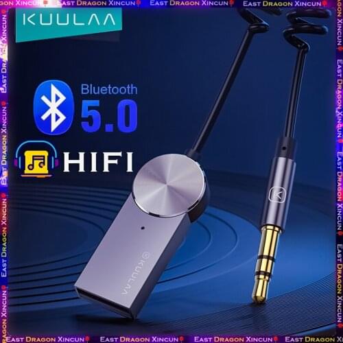 EUNECTES Bluetooth Adapter Dongle Cable Bluetooth 5.0 Car Audio Cable High Quality Wireless Receiver With HD Microphone For Car