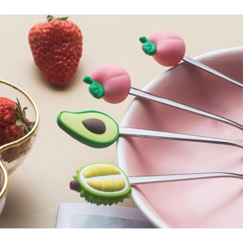 Fruit-shaped stainless steel fruit fork creative stainless steel dessert spoon fruit fork stainless steel fruit spoon