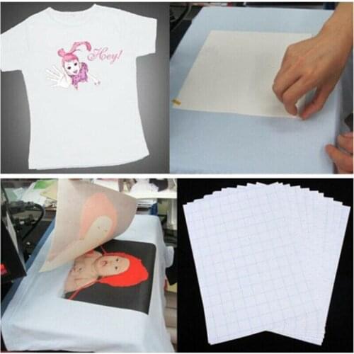 50pcs/Set T Shirt A4 Transfer Paper Iron On Heat Press A4 Light Paper Print Printing Shirts Inkjet For T Fabrics Craft X5H3