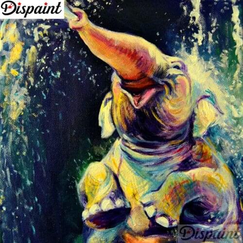 Dispaint Full Square/Round Drill 5D DIY Diamond Painting "Colorful elephant" 3D Embroidery Cross Stitch 5D Home Decor A17239