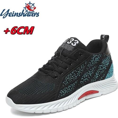 YEINSHAARS Sneakers Men Elevator Shoes High Increase Shoes for Man Casual Height Insole 6CM Sports
