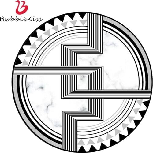 Bubble Kiss Round Carpet Simple Marble Pattern Rug Home Dust Proof Floor Mat Fashion Geometric Carpets Modern Bedroom Area Rugs