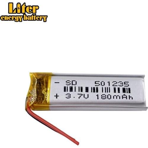 Li-Po 1pcs 3.7V lithium polymer battery 051235 501235 180mah camera pen recorder Battery