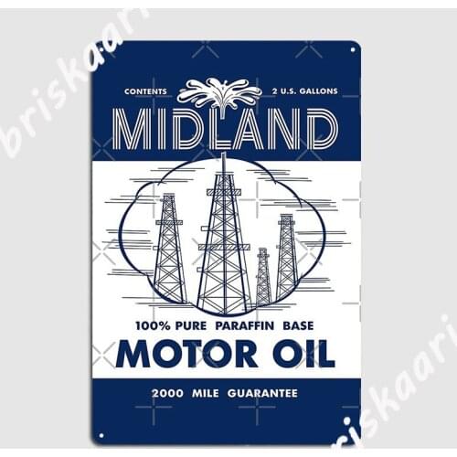 Midland Motor Oil Poster Metal Plaque Poster Custom Cinema Wall pub Tin sign Posters