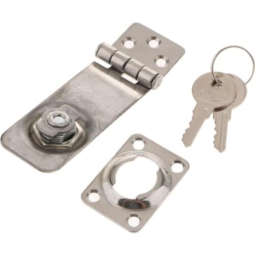 Marine Boat Stainless Steel Locking Hasp Safety Lock Hatch Cabinet Door