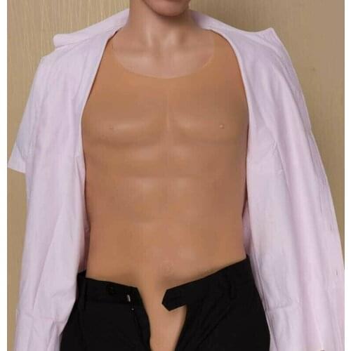 Mens Chest Muscle Silicone Vest Fake Chest Muscle Pecloralis Cosplay Shirt Suit Crossdresser Artificial Cosplay Latex Shapewear